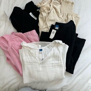 Assorted Women's Tops in Pink, Black, and White
